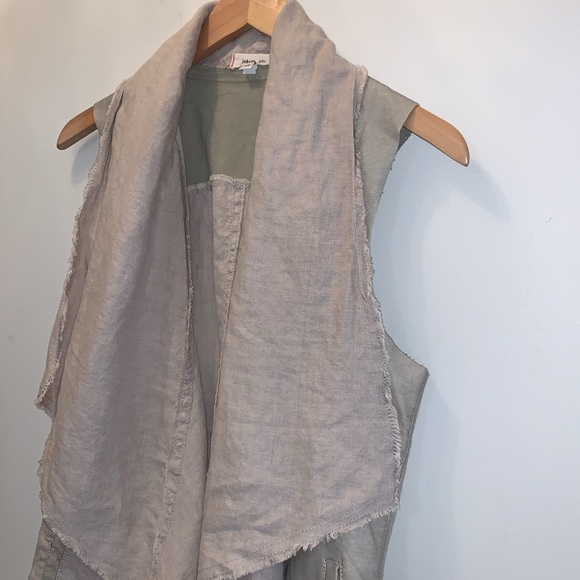 JAKETT ETC Linen & Leather Vest - Picture 2 of 10